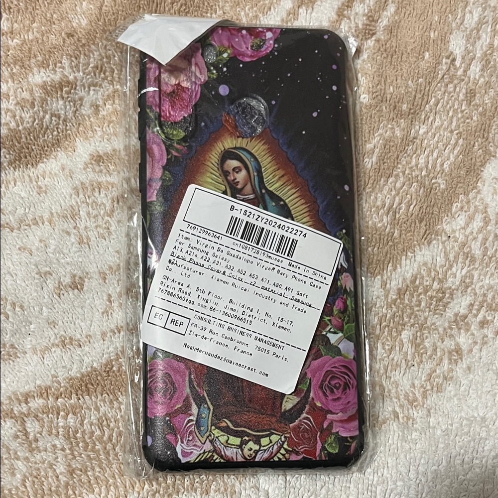 Religious Floral Phone Case - Black and Pink
